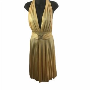 Gold halter dress